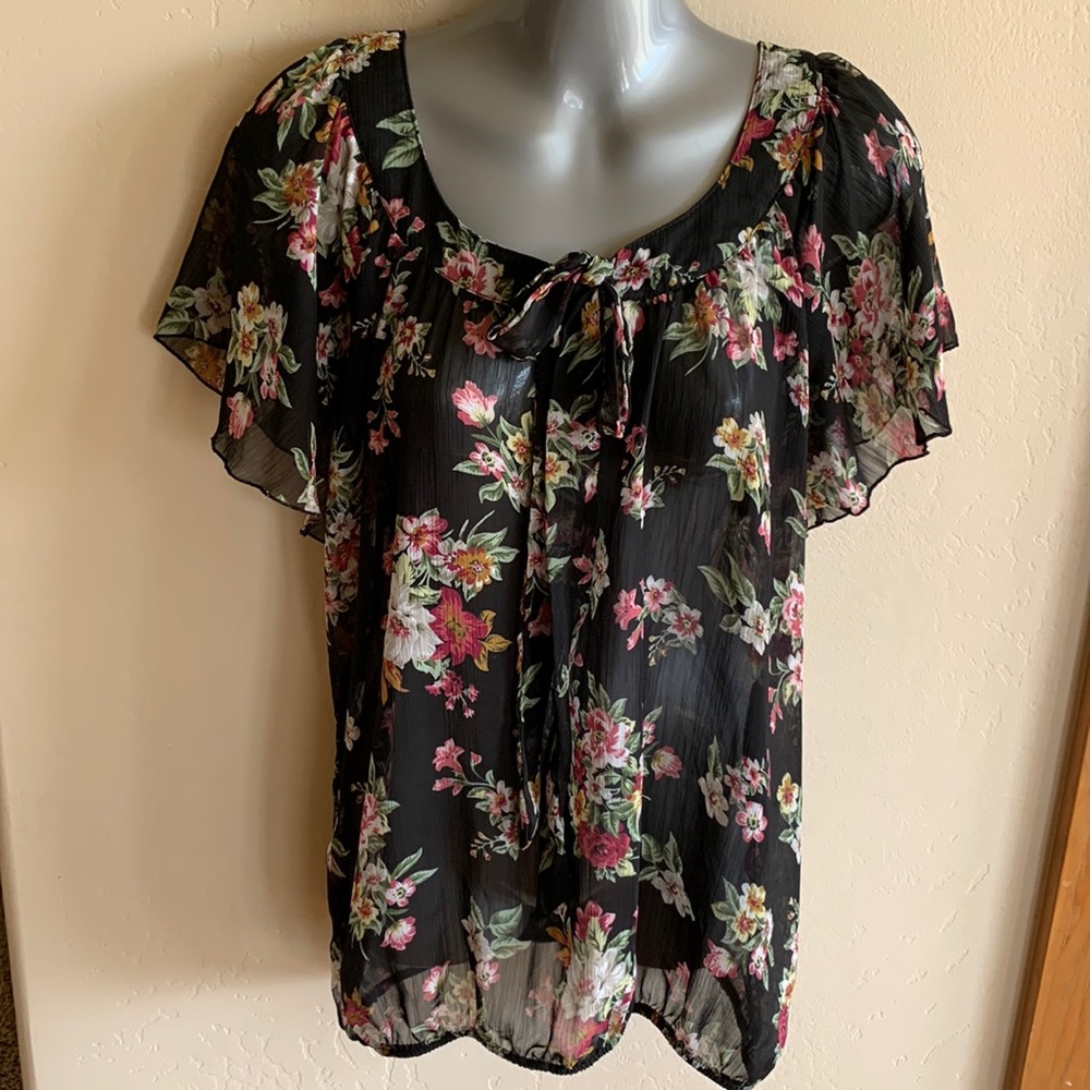 Women blouse Flower print light weight Zoe + Skye XL